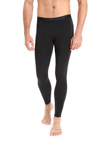 Men's Icebreaker BodyfitZone™ Merino 200 Zone Thermal Leggings Base Layers Black | CA 1574WNBY